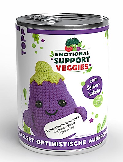 Emotional Support Veggies Häkelset Aubergine