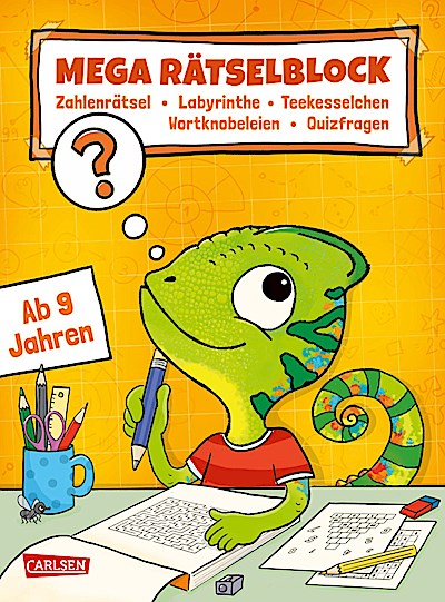 Rätseln für Kinder ab 9: Mega Rätselblock - Zahlenrätsel, Labyrinthe, Teekesselchen, Wortknobeleien, Quizfragen